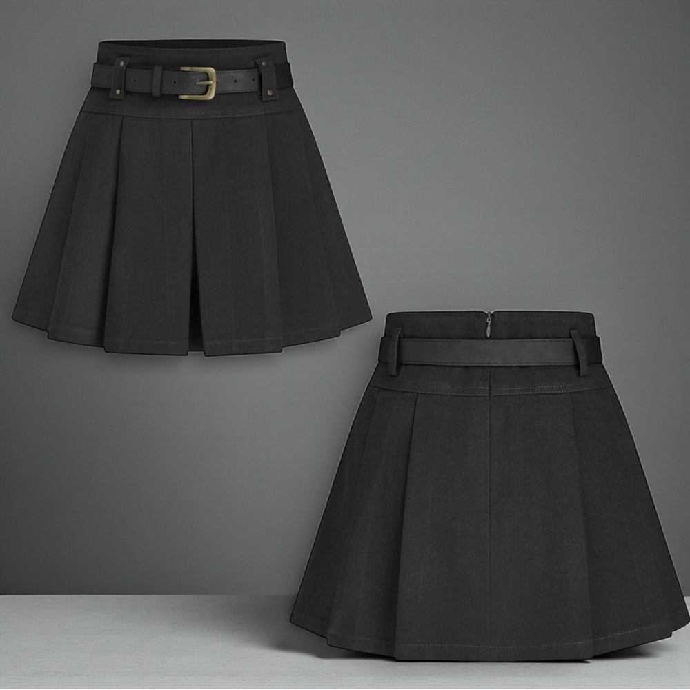 Cider Mid-Waist Pleated Mini Skort 🖤✨M